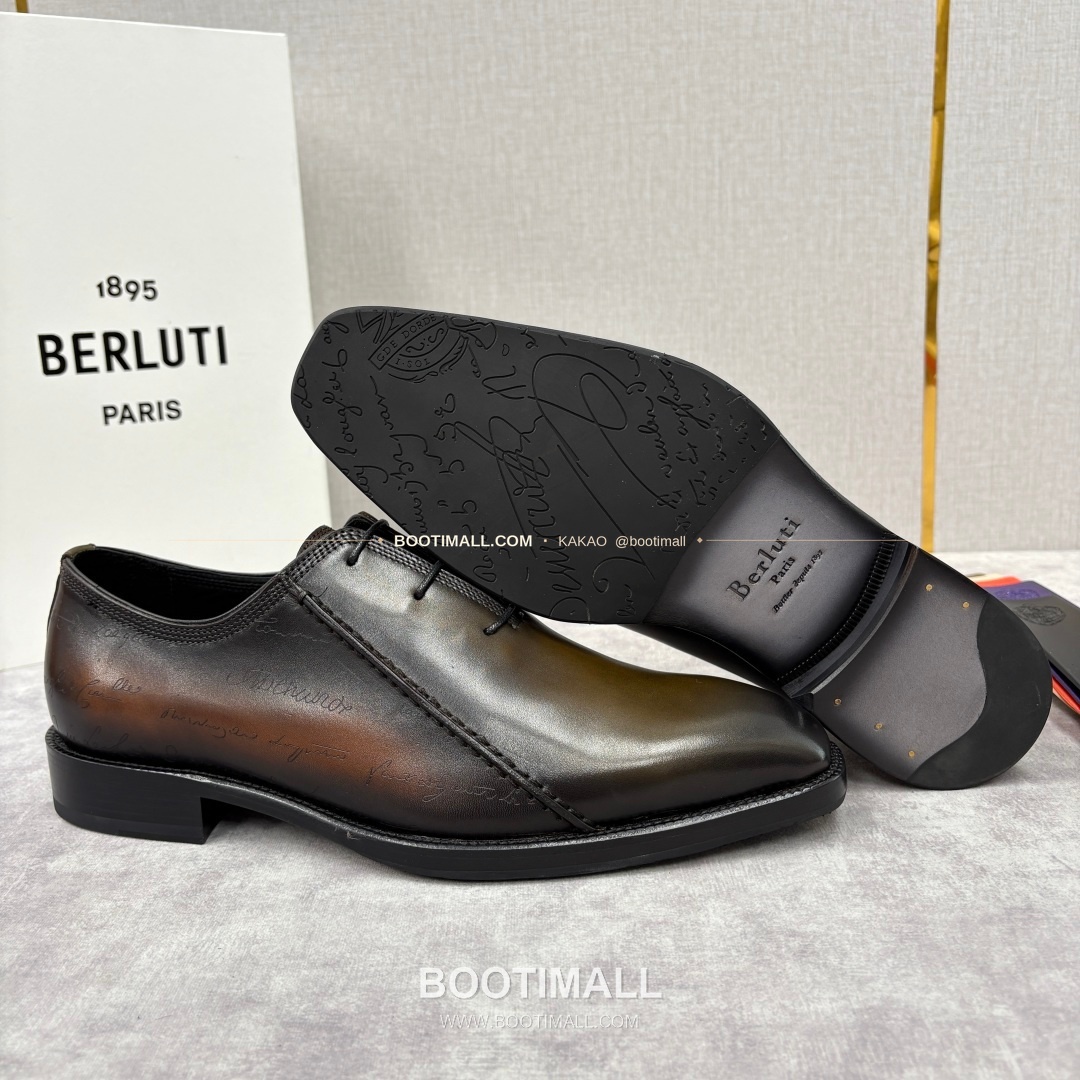 벨루티 핸드컬러 송아지가죽 레이스업 스퀘어토 구두 Berluti Hand-Colored Calfskin Lace-Up Square Toe Shoes 9