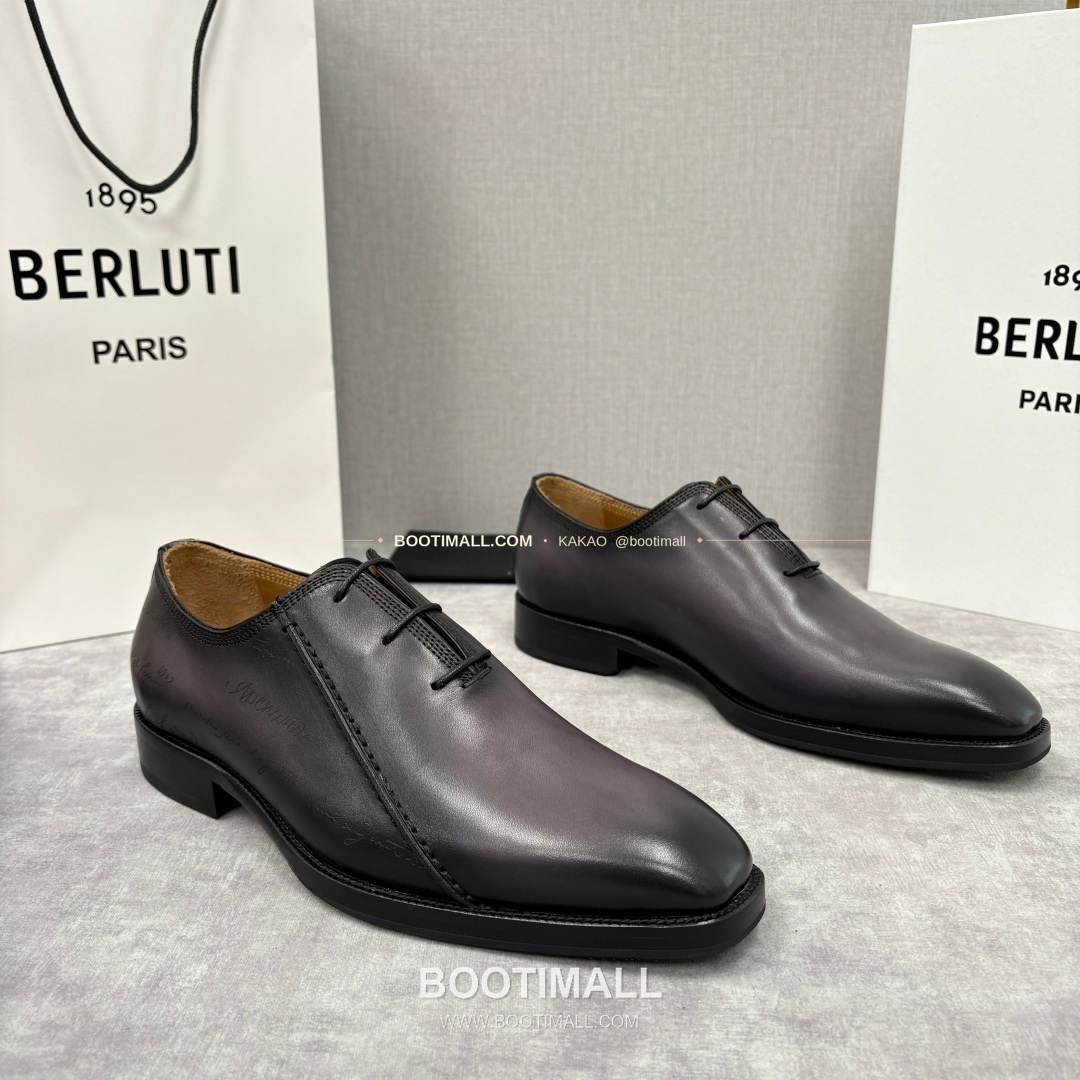 벨루티 핸드컬러 송아지가죽 레이스업 스퀘어토 구두 Berluti Hand-Colored Calfskin Lace-Up Square Toe Shoes 2