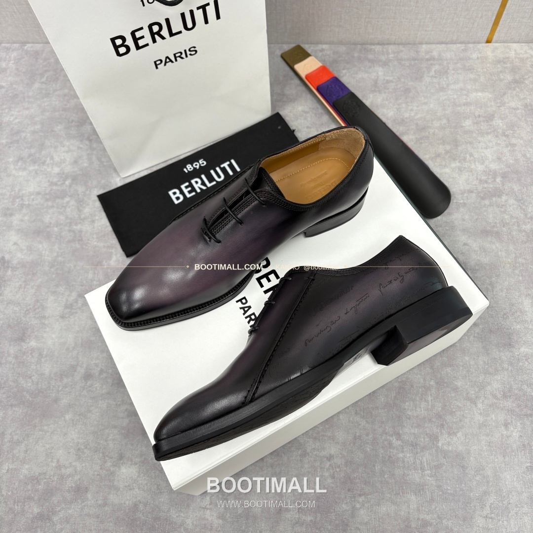 벨루티 핸드컬러 송아지가죽 레이스업 스퀘어토 구두 Berluti Hand-Colored Calfskin Lace-Up Square Toe Shoes 3