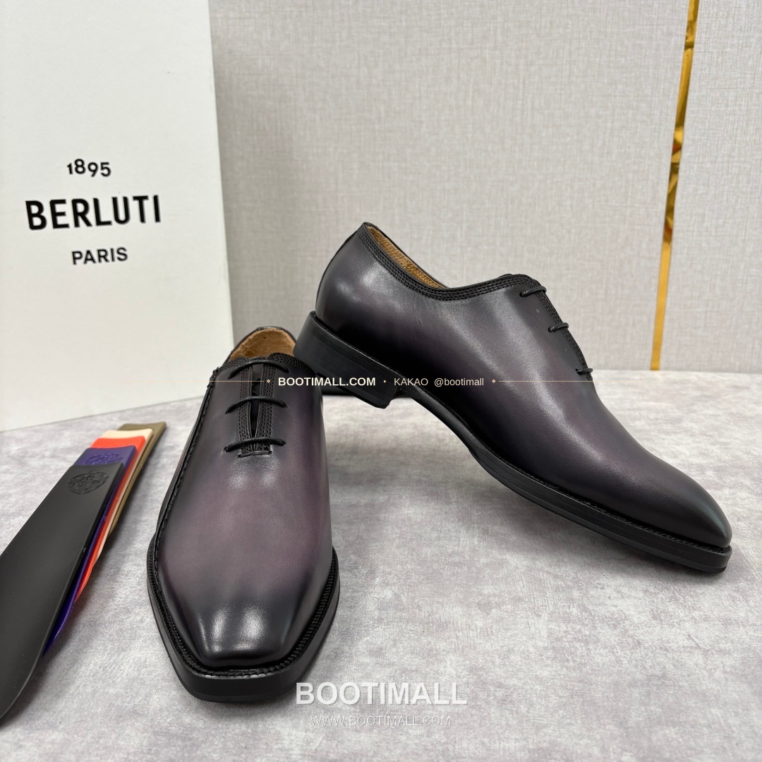 벨루티 핸드컬러 송아지가죽 레이스업 스퀘어토 구두 Berluti Hand-Colored Calfskin Lace-Up Square Toe Shoes 7