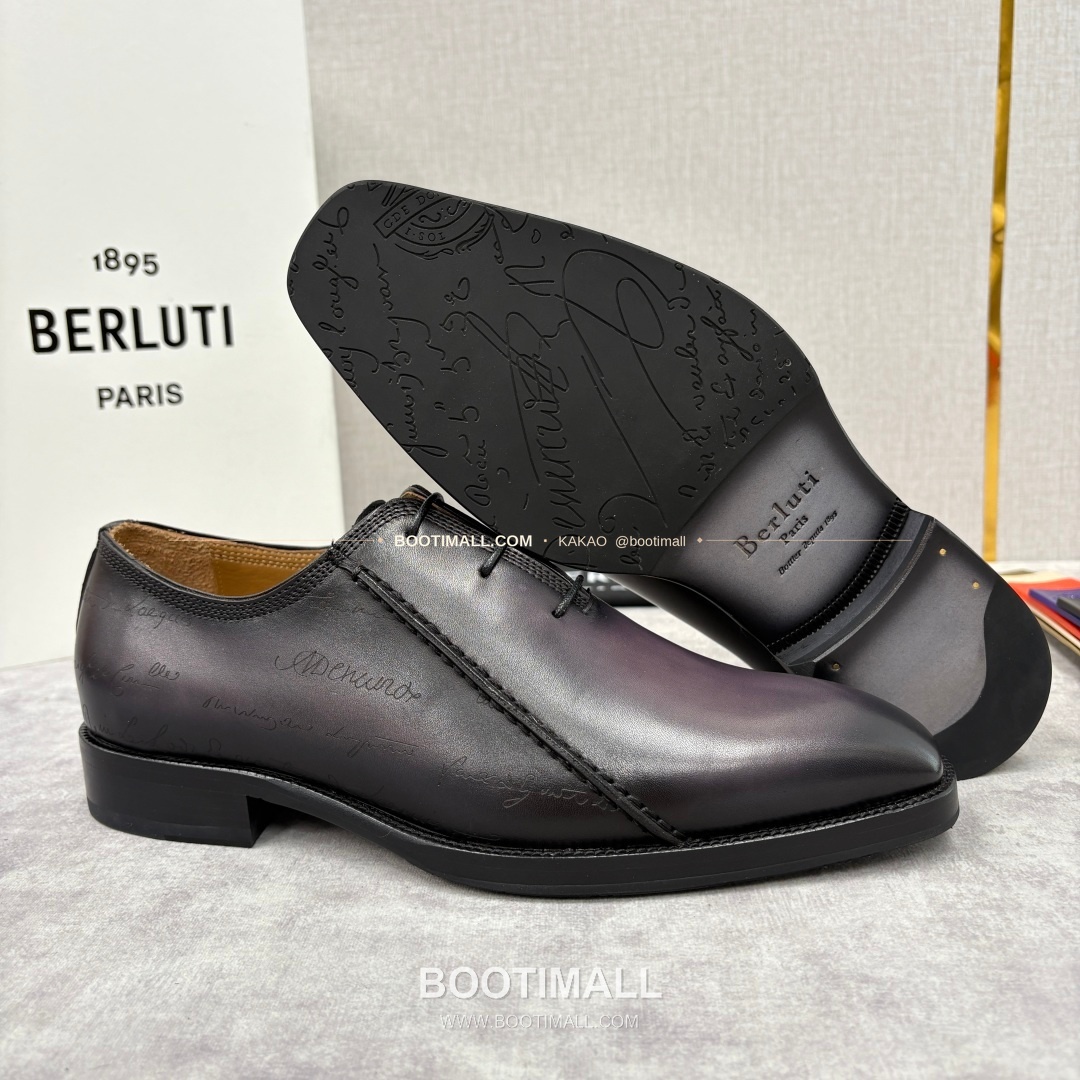 벨루티 핸드컬러 송아지가죽 레이스업 스퀘어토 구두 Berluti Hand-Colored Calfskin Lace-Up Square Toe Shoes 9