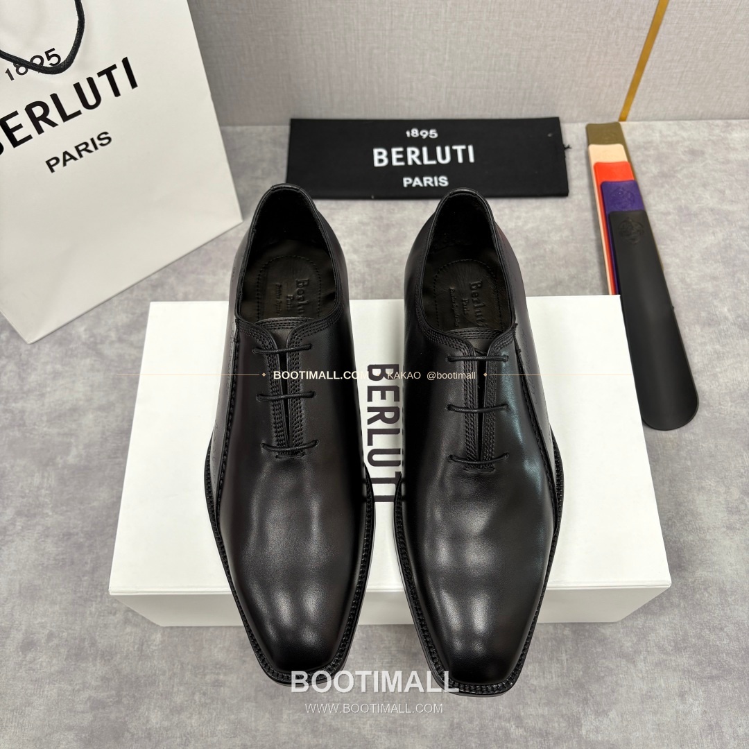 벨루티 핸드컬러 송아지가죽 레이스업 스퀘어토 구두 Berluti Hand-Colored Calfskin Lace-Up Square Toe Shoes 1
