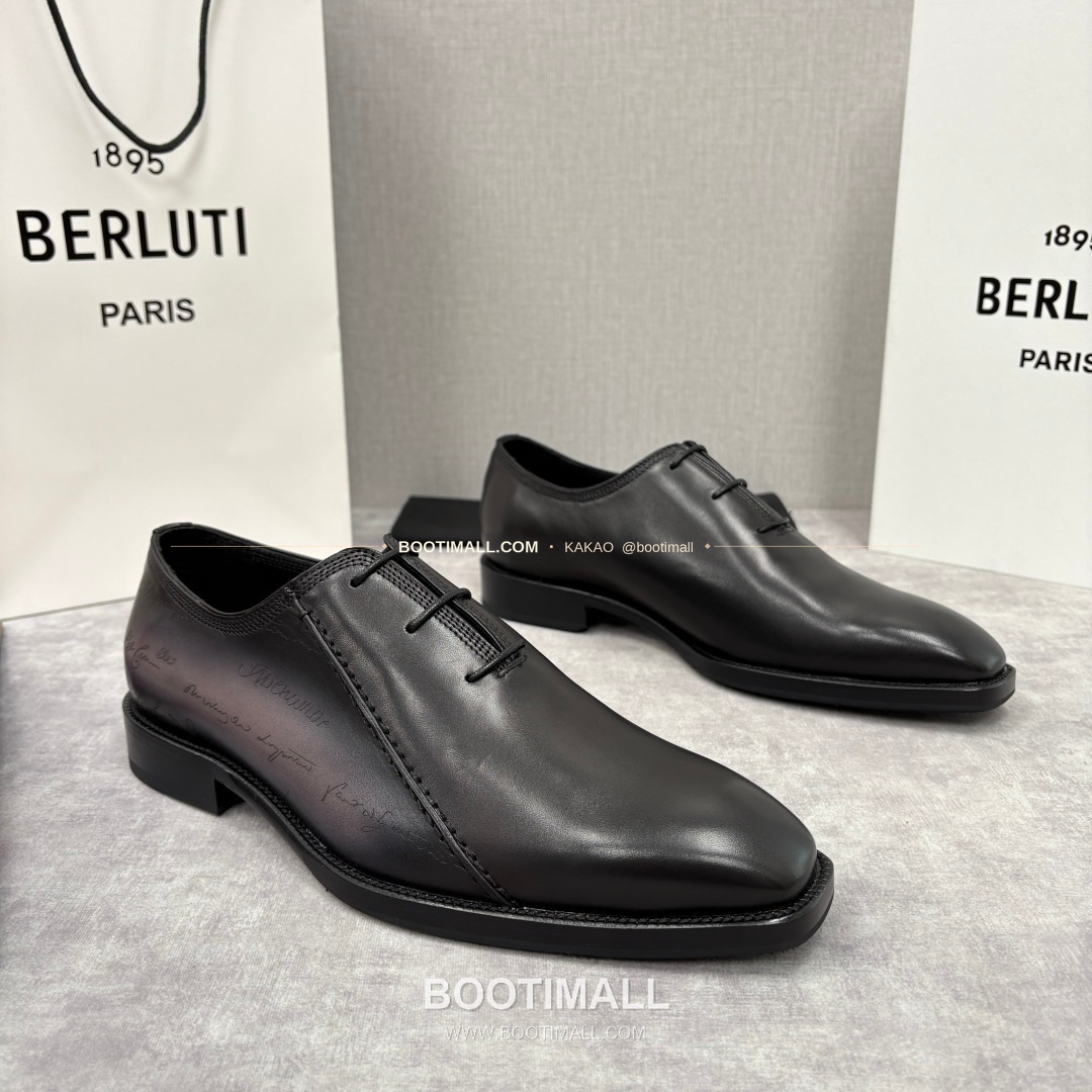 벨루티 핸드컬러 송아지가죽 레이스업 스퀘어토 구두 Berluti Hand-Colored Calfskin Lace-Up Square Toe Shoes 2