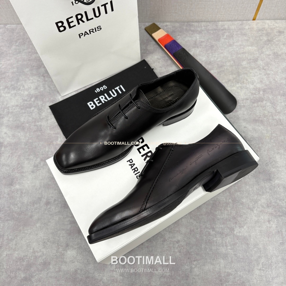 벨루티 핸드컬러 송아지가죽 레이스업 스퀘어토 구두 Berluti Hand-Colored Calfskin Lace-Up Square Toe Shoes 3