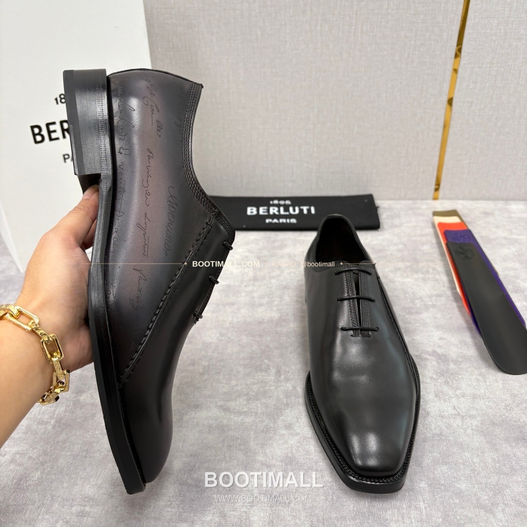 벨루티 핸드컬러 송아지가죽 레이스업 스퀘어토 구두 Berluti Hand-Colored Calfskin Lace-Up Square Toe Shoes 4