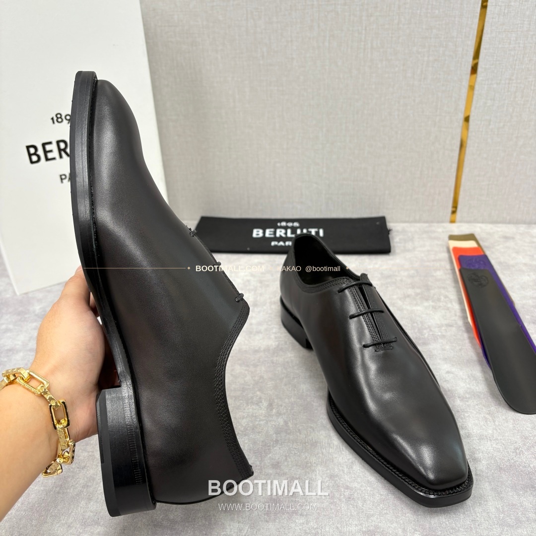 벨루티 핸드컬러 송아지가죽 레이스업 스퀘어토 구두 Berluti Hand-Colored Calfskin Lace-Up Square Toe Shoes 6