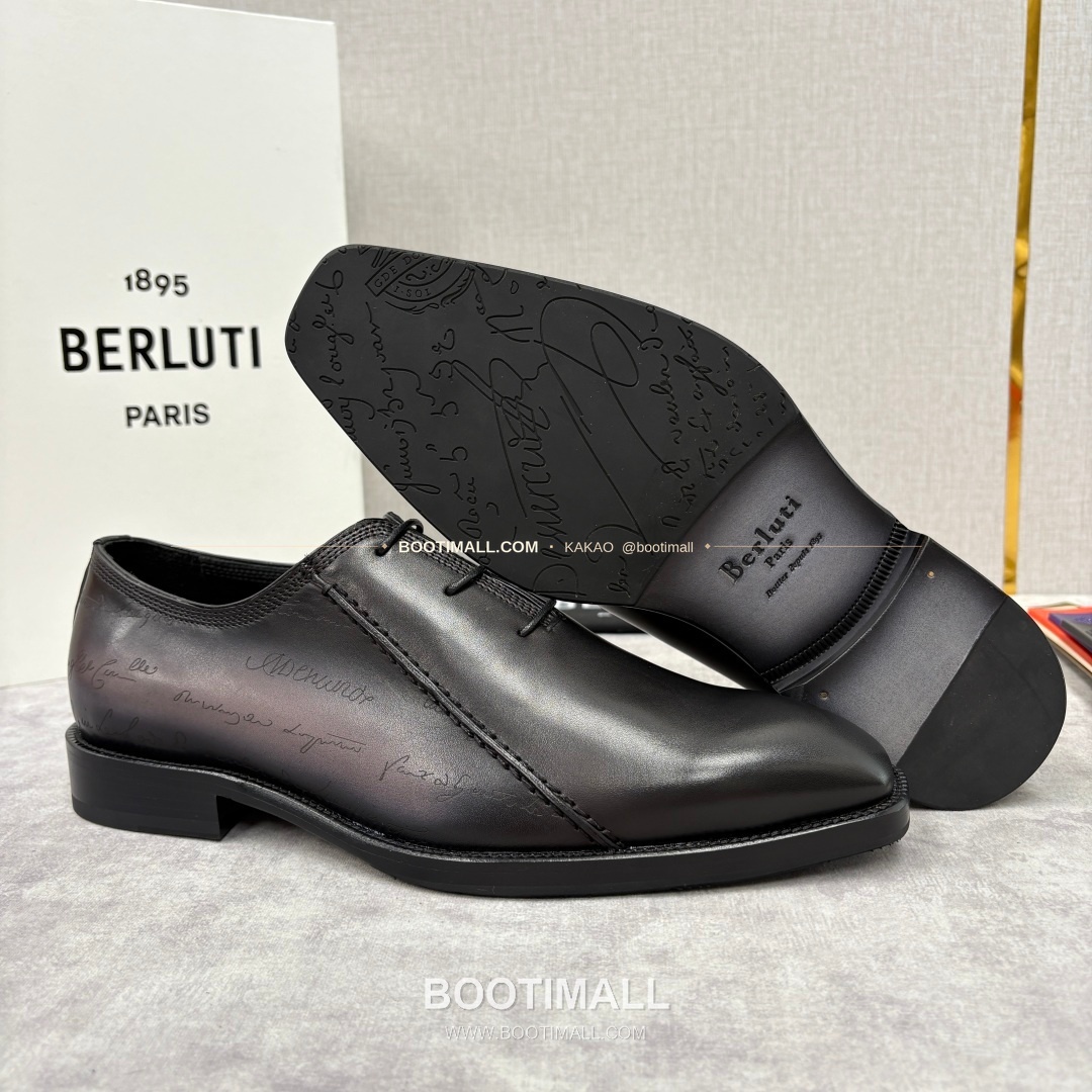 벨루티 핸드컬러 송아지가죽 레이스업 스퀘어토 구두 Berluti Hand-Colored Calfskin Lace-Up Square Toe Shoes 9