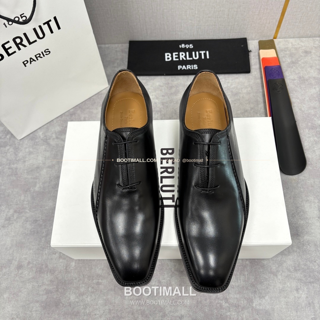 벨루티 핸드컬러 송아지가죽 레이스업 스퀘어토 구두 Berluti Hand-Colored Calfskin Lace-Up Square Toe Shoes 1
