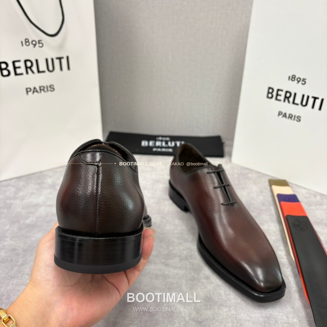 벨루티 핸드컬러 송아지가죽 레이스업 스퀘어토 정장구두 Berluti Hand-Colored Calfskin Lace-Up Square Toe Dress Shoes 8