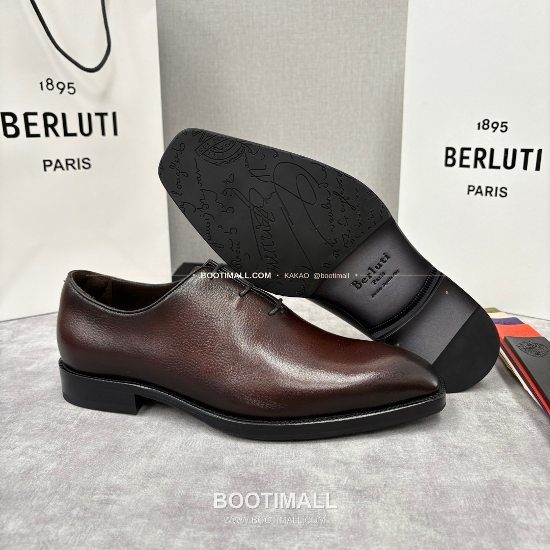 벨루티 핸드컬러 송아지가죽 레이스업 스퀘어토 정장구두 Berluti Hand-Colored Calfskin Lace-Up Square Toe Dress Shoes 9