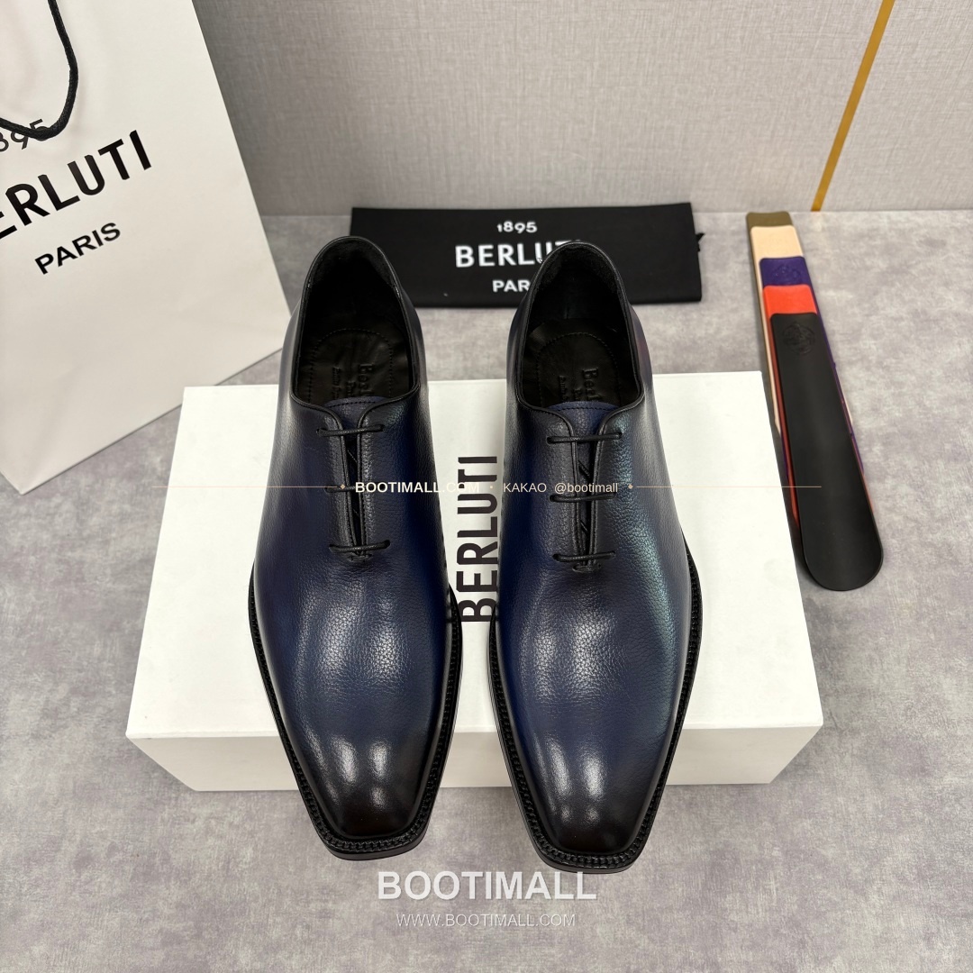 벨루티 핸드컬러 송아지가죽 레이스업 스퀘어토 정장구두 Berluti Hand-Colored Calfskin Lace-Up Square Toe Dress Shoes 1