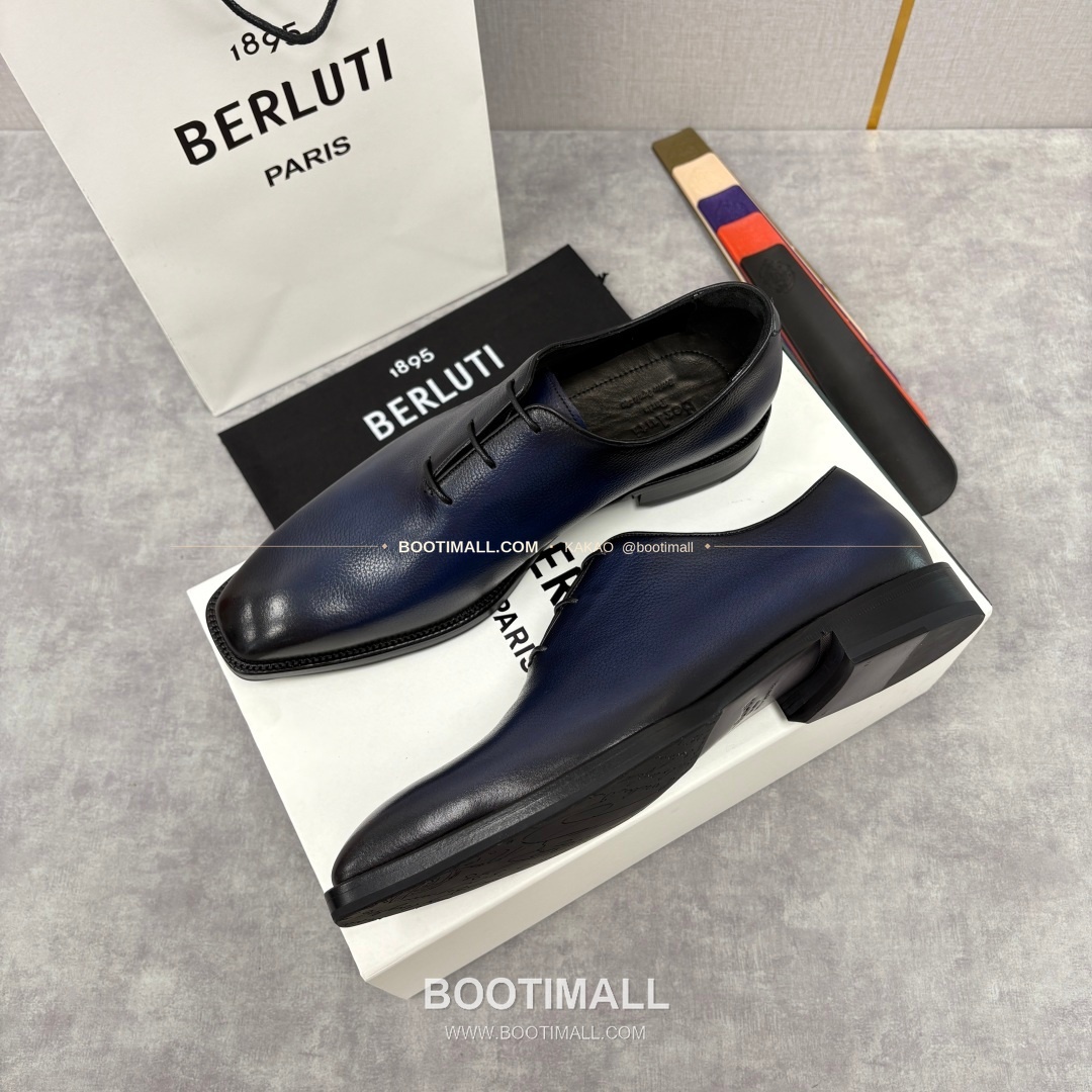 벨루티 핸드컬러 송아지가죽 레이스업 스퀘어토 정장구두 Berluti Hand-Colored Calfskin Lace-Up Square Toe Dress Shoes 2