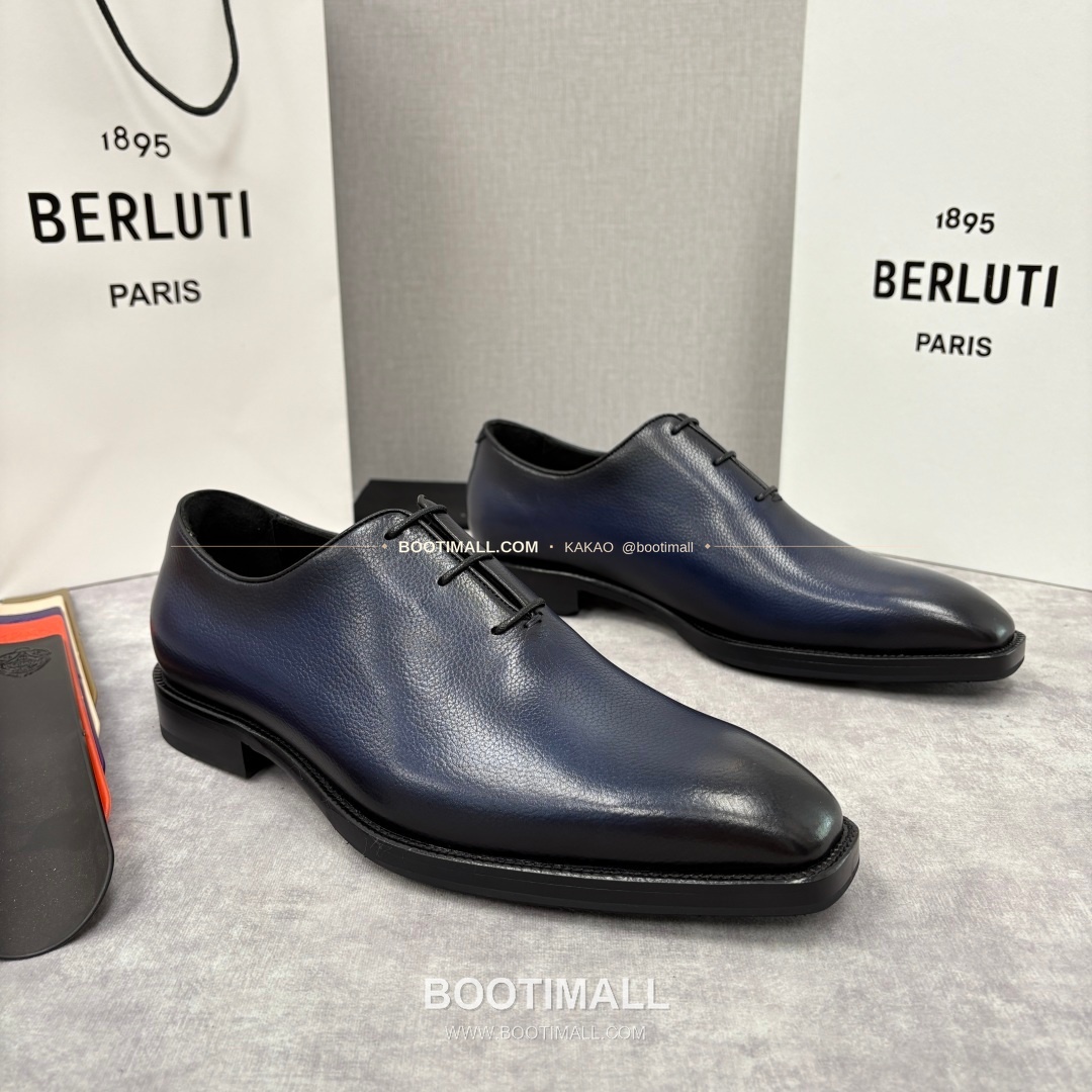 벨루티 핸드컬러 송아지가죽 레이스업 스퀘어토 정장구두 Berluti Hand-Colored Calfskin Lace-Up Square Toe Dress Shoes 3