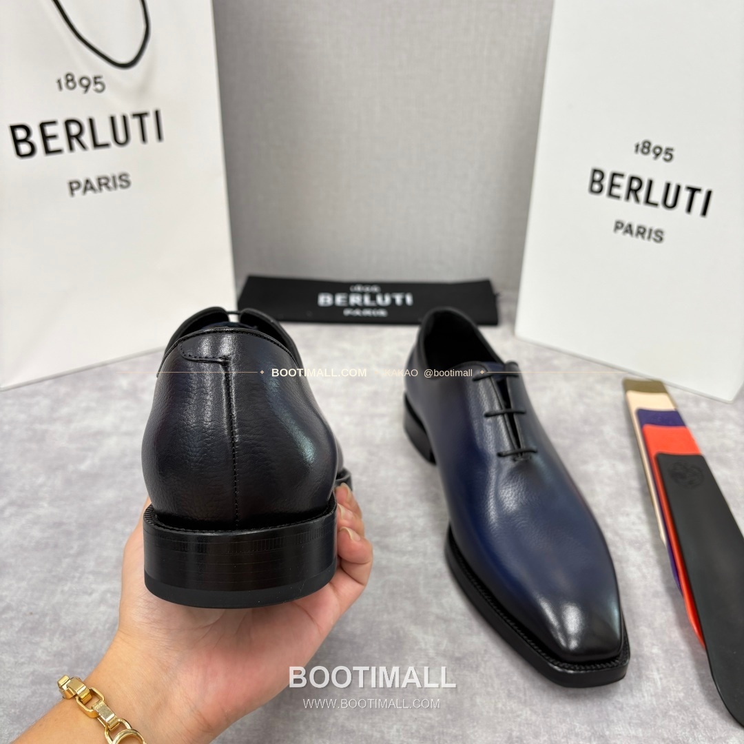 벨루티 핸드컬러 송아지가죽 레이스업 스퀘어토 정장구두 Berluti Hand-Colored Calfskin Lace-Up Square Toe Dress Shoes 8