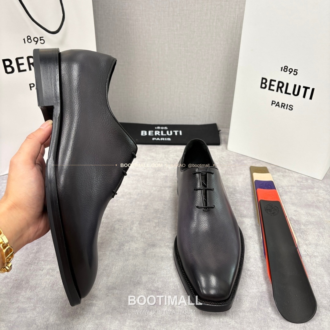 벨루티 핸드컬러 송아지가죽 레이스업 스퀘어토 정장구두 Berluti Hand-Colored Calfskin Lace-Up Square Toe Dress Shoes 5