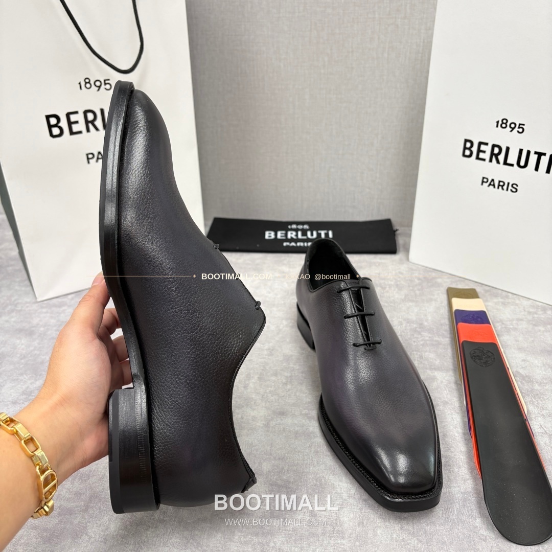 벨루티 핸드컬러 송아지가죽 레이스업 스퀘어토 정장구두 Berluti Hand-Colored Calfskin Lace-Up Square Toe Dress Shoes 7