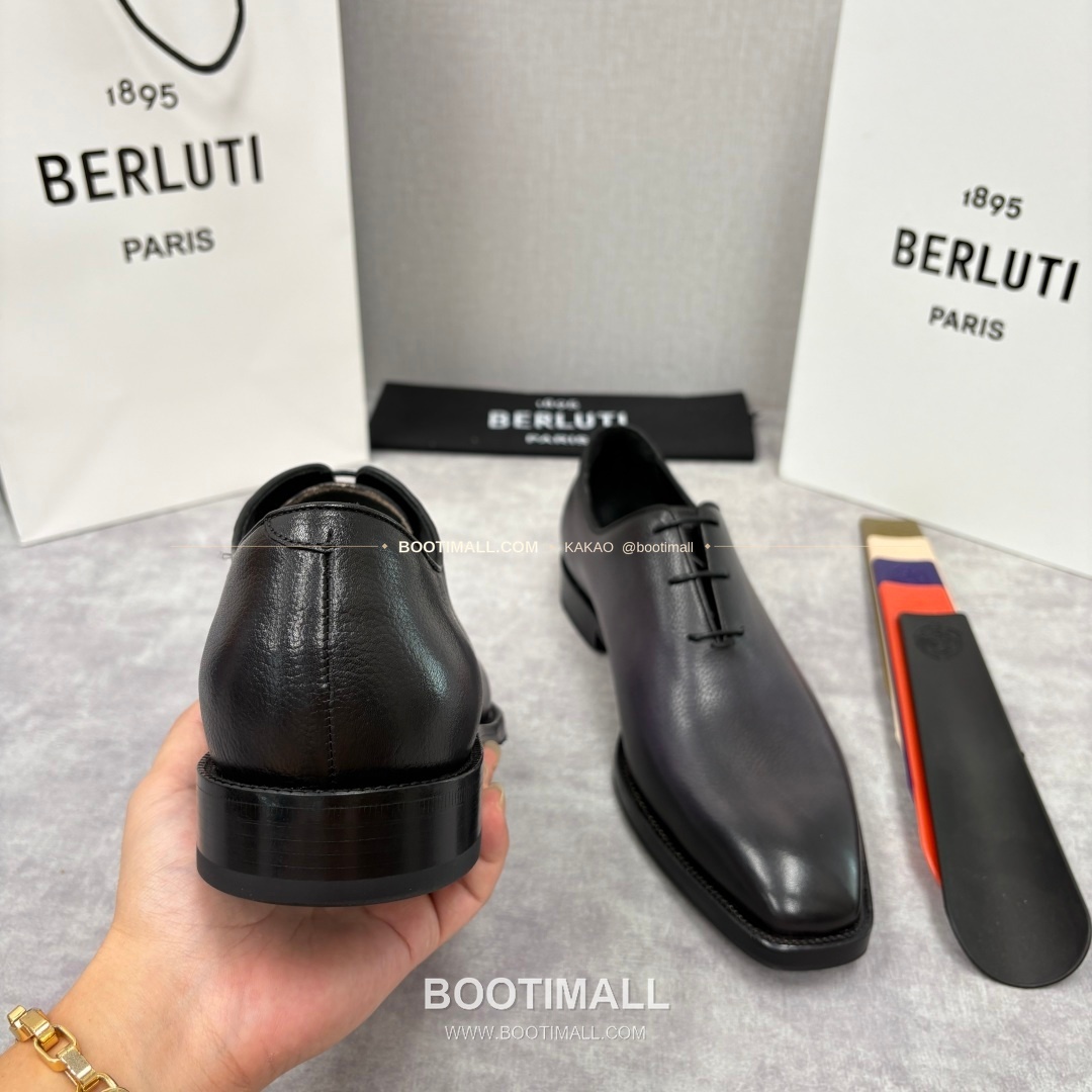 벨루티 핸드컬러 송아지가죽 레이스업 스퀘어토 정장구두 Berluti Hand-Colored Calfskin Lace-Up Square Toe Dress Shoes 8