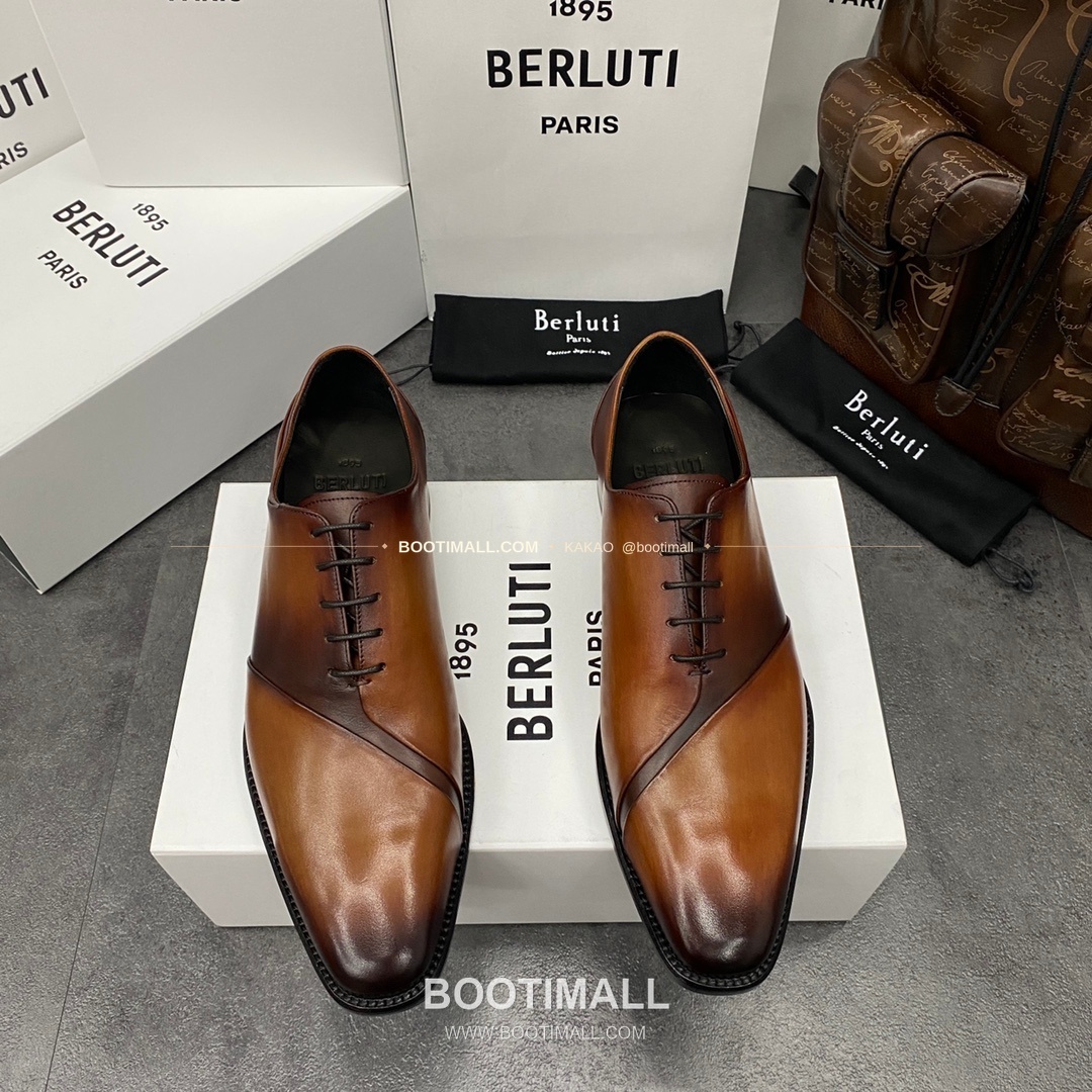 벨루티 핸드컬러 송아지가죽 굿이어웰트 레이스업 옥스퍼드 Berluti Hand-Colored Calfskin Goodyear Welt Lace-Up Oxford Shoes 1