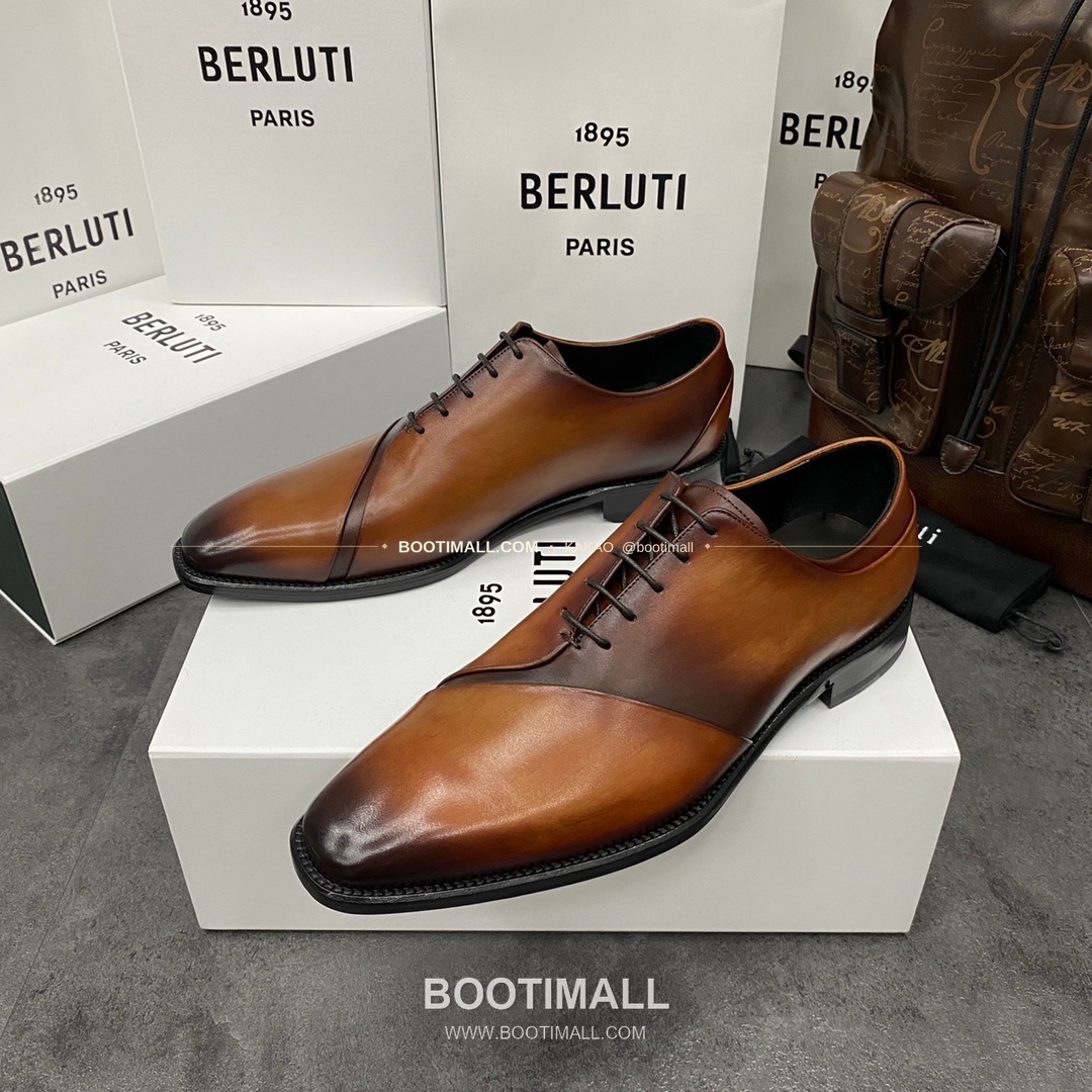 벨루티 핸드컬러 송아지가죽 굿이어웰트 레이스업 옥스퍼드 Berluti Hand-Colored Calfskin Goodyear Welt Lace-Up Oxford Shoes 2