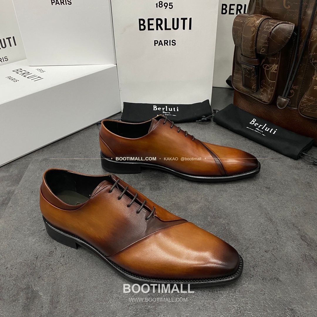 벨루티 핸드컬러 송아지가죽 굿이어웰트 레이스업 옥스퍼드 Berluti Hand-Colored Calfskin Goodyear Welt Lace-Up Oxford Shoes 3