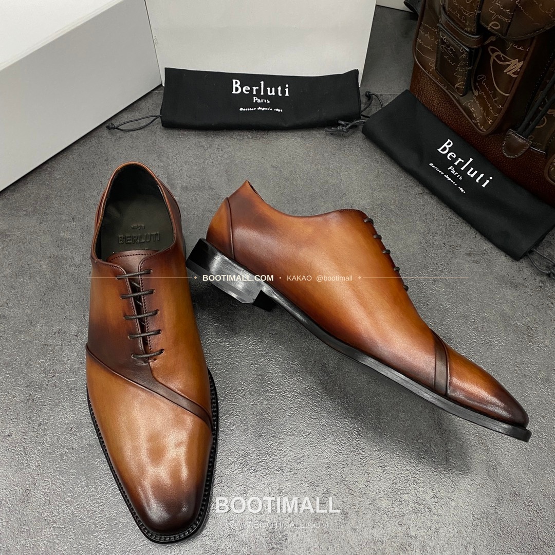 벨루티 핸드컬러 송아지가죽 굿이어웰트 레이스업 옥스퍼드 Berluti Hand-Colored Calfskin Goodyear Welt Lace-Up Oxford Shoes 4