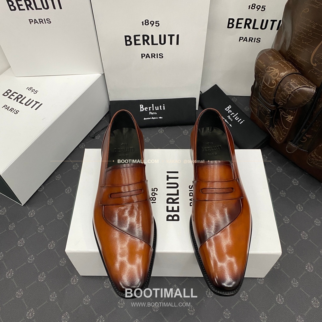 벨루티 앤디 드레이프 송아지가죽 핸드컬러 로퍼 Berluti Andy Drape Calfskin Hand-Colored Loafers 1