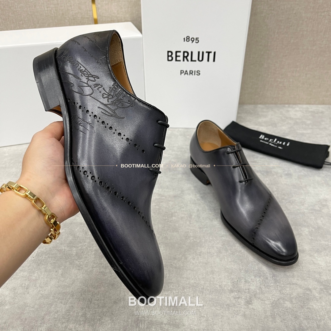 벨루티 송아지가죽 브로그 펀칭 굿이어웰트 옥스퍼드 Berluti Calfskin Brogue Perforated Goodyear Welt Oxford Shoes 4