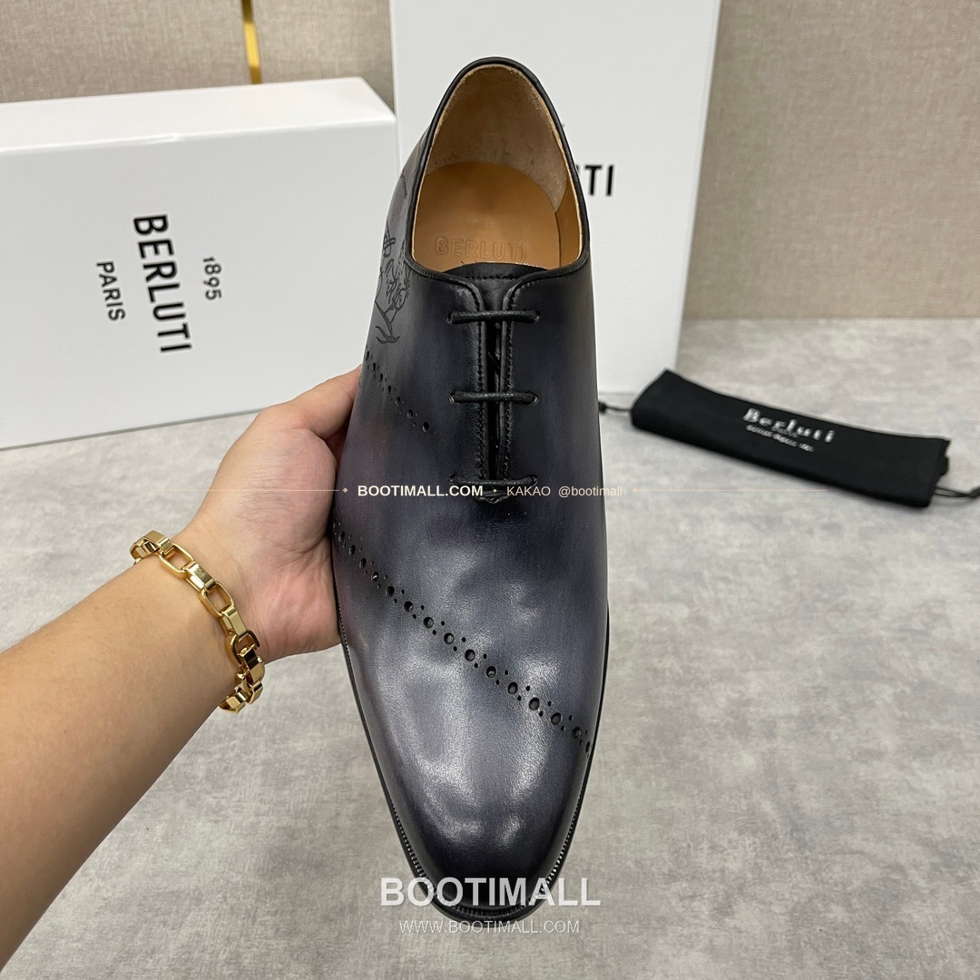 벨루티 송아지가죽 브로그 펀칭 굿이어웰트 옥스퍼드 Berluti Calfskin Brogue Perforated Goodyear Welt Oxford Shoes 6
