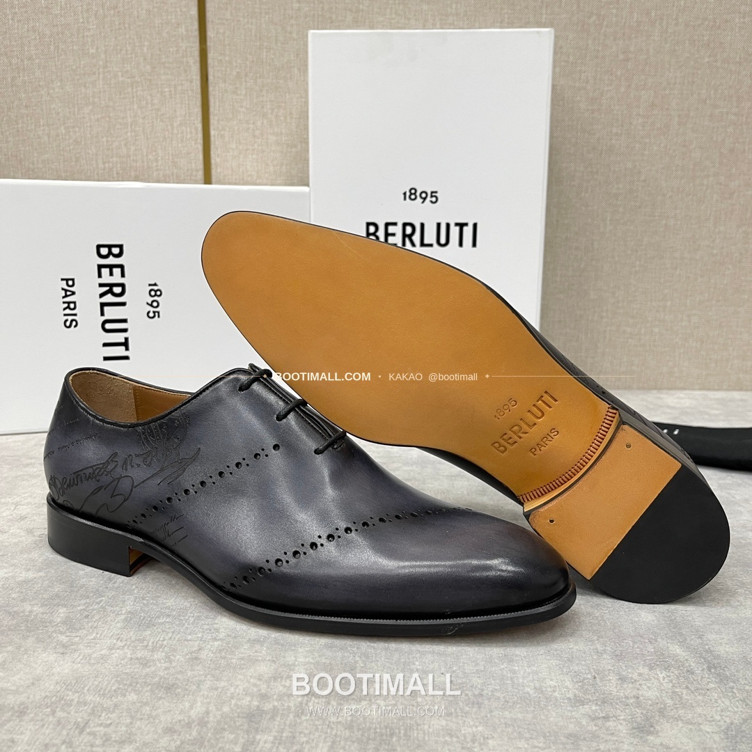 벨루티 송아지가죽 브로그 펀칭 굿이어웰트 옥스퍼드 Berluti Calfskin Brogue Perforated Goodyear Welt Oxford Shoes 7