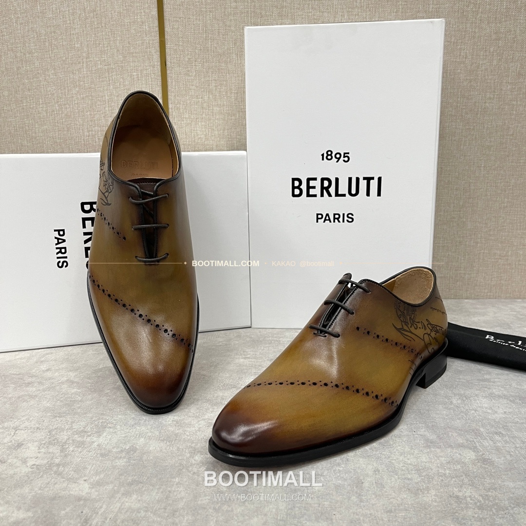 벨루티 송아지가죽 브로그 펀칭 굿이어웰트 옥스퍼드 Berluti Calfskin Brogue Perforated Goodyear Welt Oxford Shoes 14