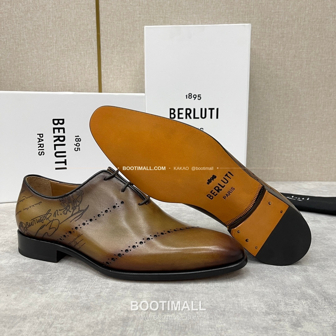 벨루티 송아지가죽 브로그 펀칭 굿이어웰트 옥스퍼드 Berluti Calfskin Brogue Perforated Goodyear Welt Oxford Shoes 16