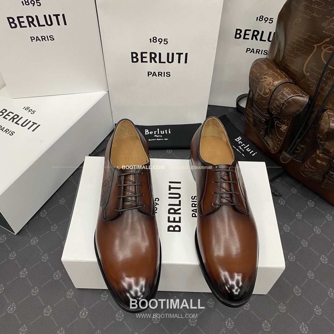 벨루티 송아지가죽 스크리토 패턴 굿이어웰트 옥스퍼드 구두 Berluti Calfskin Scritto Pattern Goodyear Welt Oxford Shoes 1