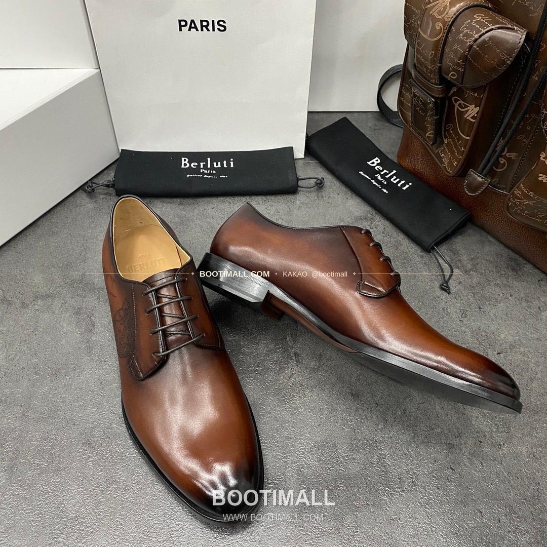 벨루티 송아지가죽 스크리토 패턴 굿이어웰트 옥스퍼드 구두 Berluti Calfskin Scritto Pattern Goodyear Welt Oxford Shoes 4