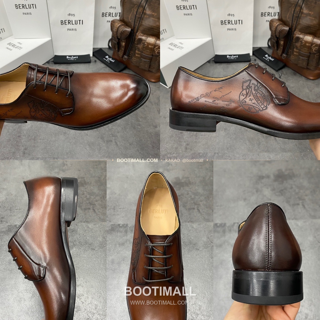 벨루티 송아지가죽 스크리토 패턴 굿이어웰트 옥스퍼드 구두 Berluti Calfskin Scritto Pattern Goodyear Welt Oxford Shoes 9