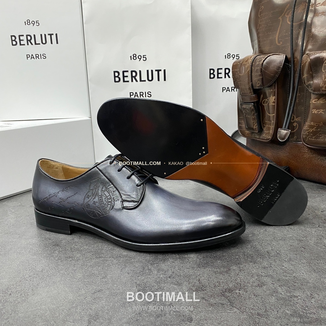 벨루티 송아지가죽 스크리토 패턴 굿이어웰트 옥스퍼드 구두 Berluti Calfskin Scritto Pattern Goodyear Welt Oxford Shoes 5