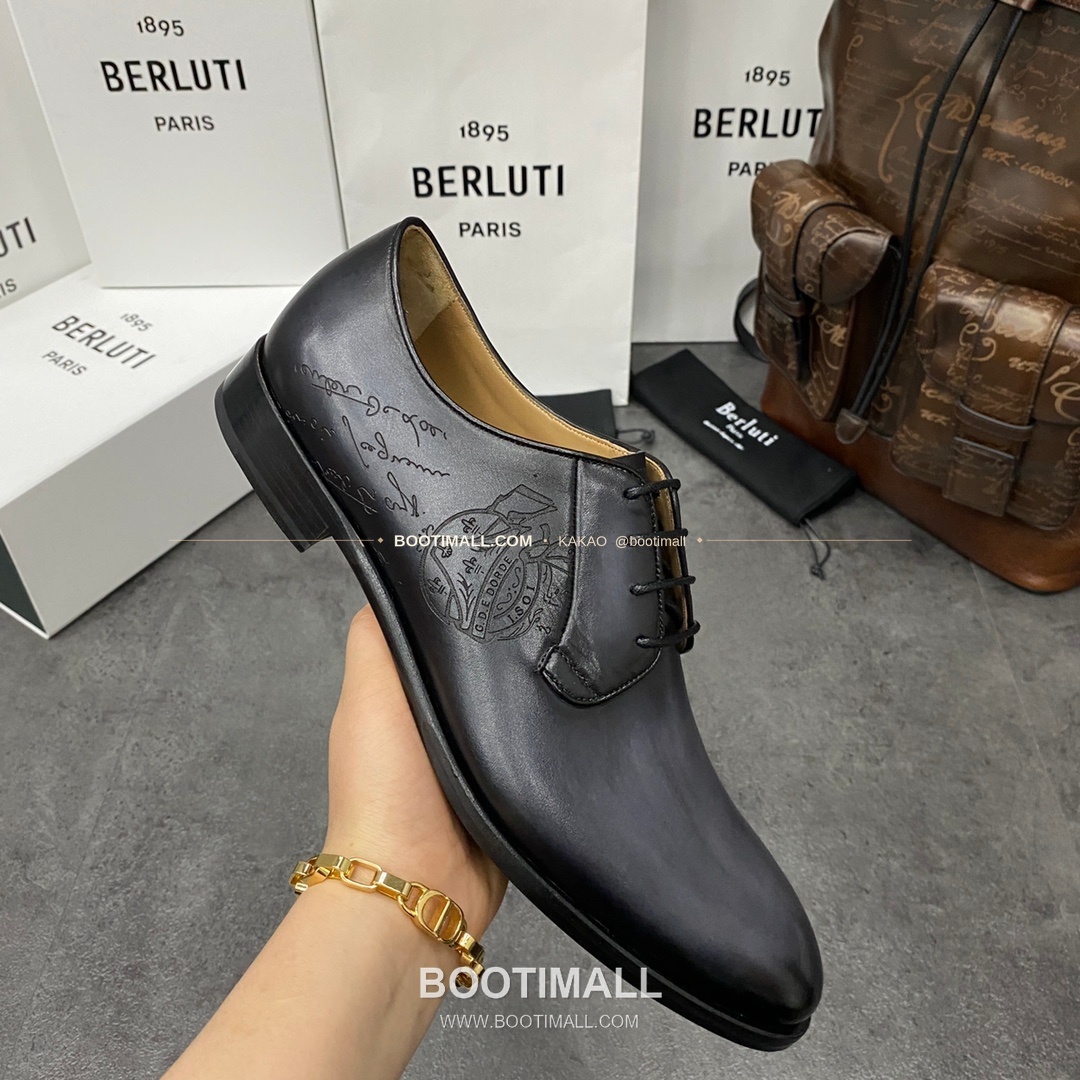 벨루티 송아지가죽 스크리토 패턴 굿이어웰트 옥스퍼드 구두 Berluti Calfskin Scritto Pattern Goodyear Welt Oxford Shoes 6