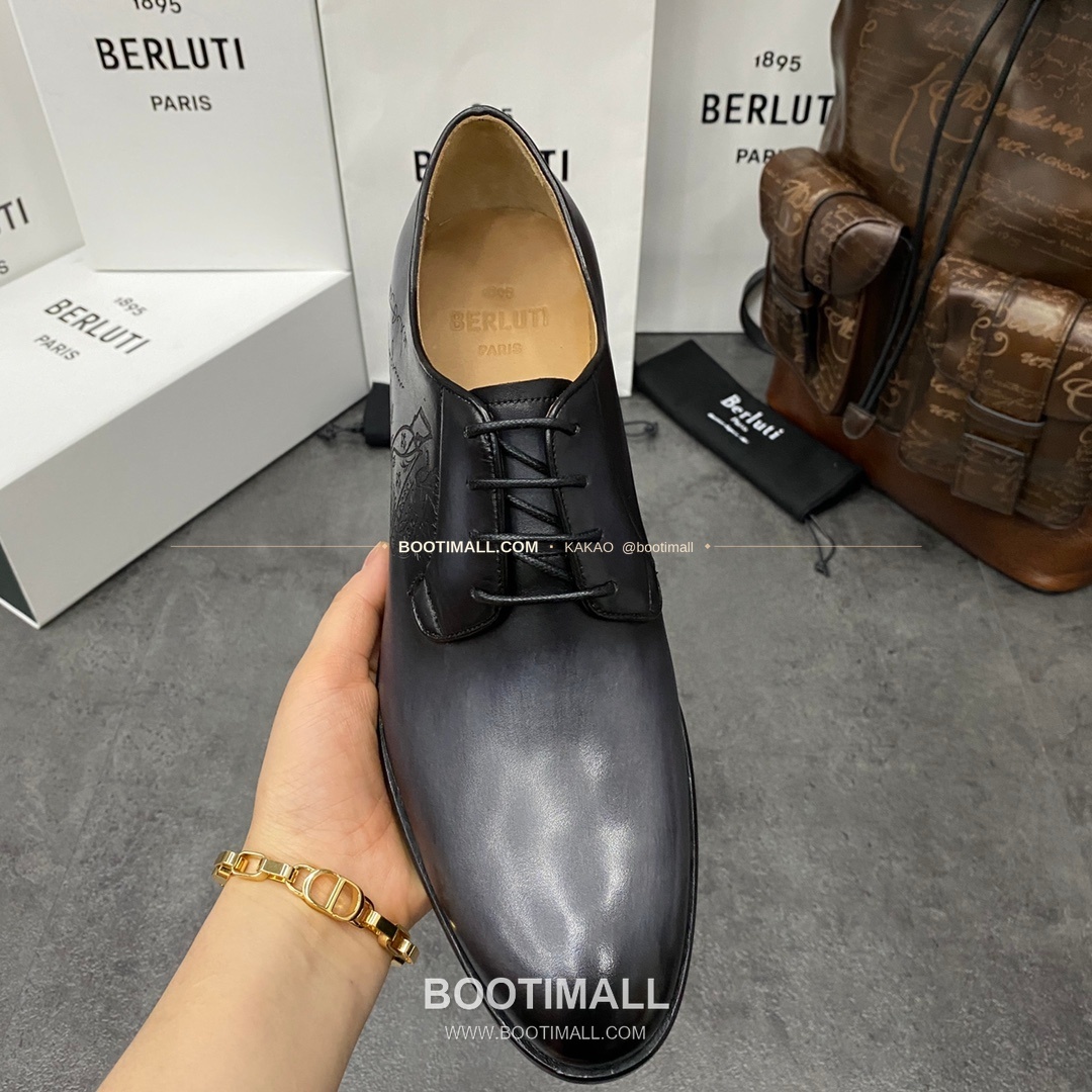 벨루티 송아지가죽 스크리토 패턴 굿이어웰트 옥스퍼드 구두 Berluti Calfskin Scritto Pattern Goodyear Welt Oxford Shoes 7