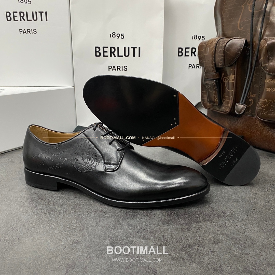 벨루티 송아지가죽 스크리토 패턴 굿이어웰트 옥스퍼드 구두 Berluti Calfskin Scritto Pattern Goodyear Welt Oxford Shoes 5