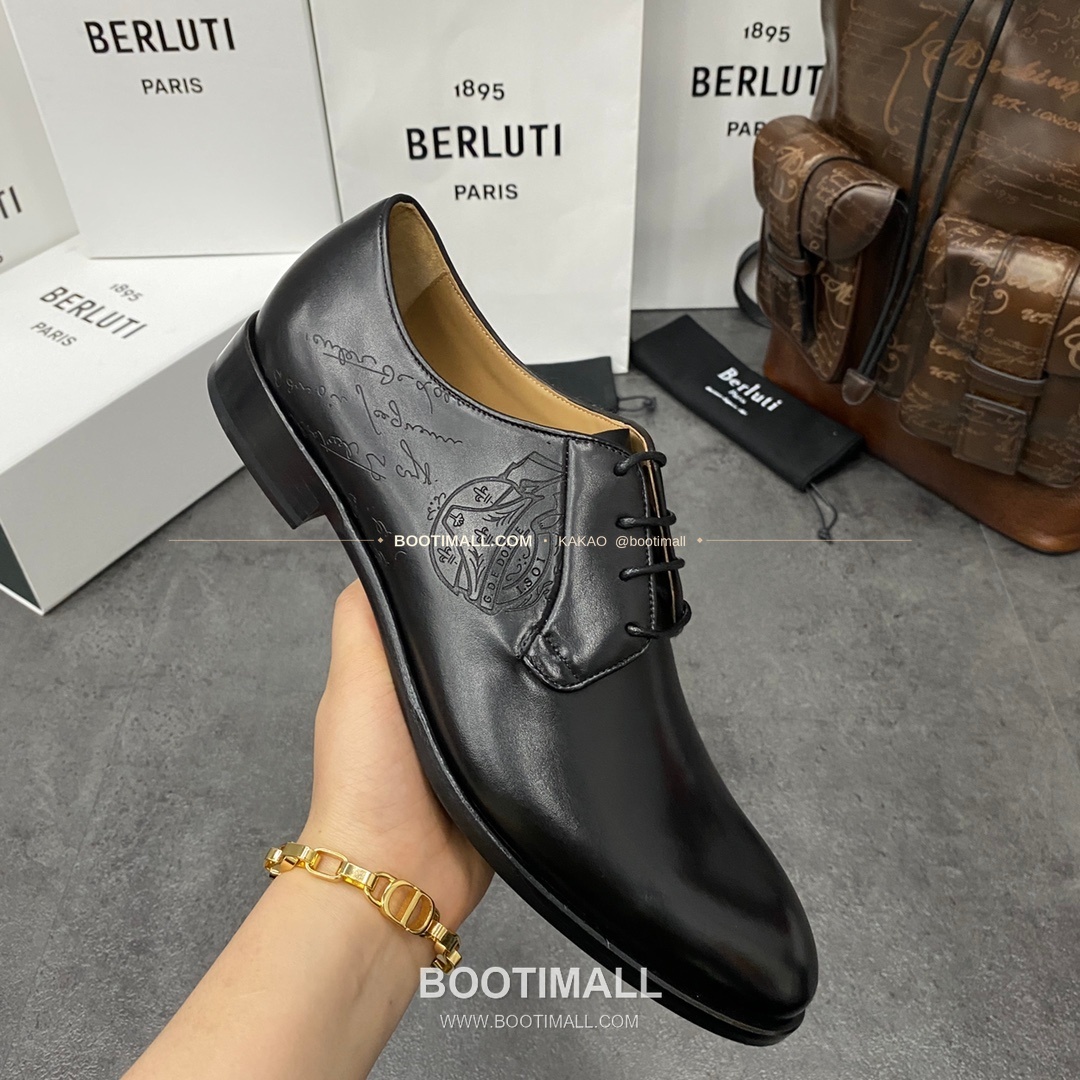 벨루티 송아지가죽 스크리토 패턴 굿이어웰트 옥스퍼드 구두 Berluti Calfskin Scritto Pattern Goodyear Welt Oxford Shoes 6