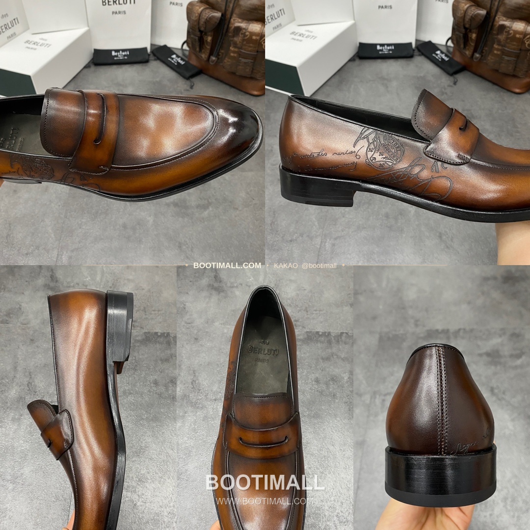 벨루티 앤디 송아지가죽 스크리토 핸드컬러 로퍼 Berluti Andy Calfskin Scritto Hand-Colored Loafers 9