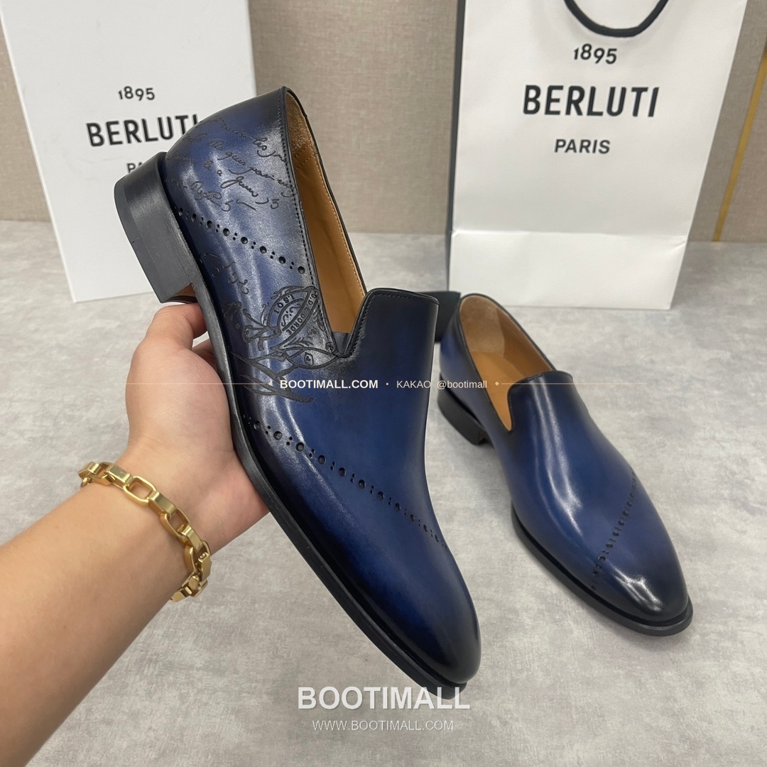 벨루티 앤디 송아지가죽 스크리토 굿이어웰트 로퍼 Berluti Andy Calfskin Scritto Goodyear Welt Loafers 5