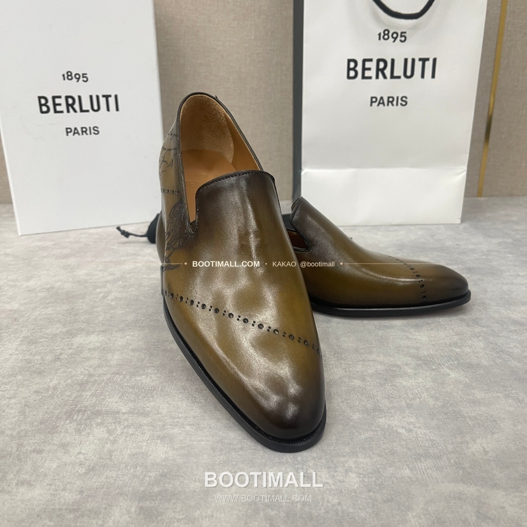 벨루티 앤디 송아지가죽 스크리토 굿이어웰트 로퍼 Berluti Andy Calfskin Scritto Goodyear Welt Loafers 7