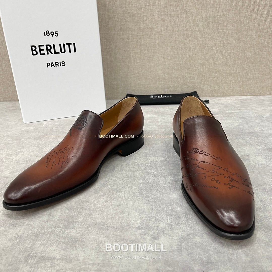 벨루티 앤디 송아지가죽 스크리토 핸드컬러 로퍼 Berluti Andy Calfskin Scritto Hand-Colored Loafers 7