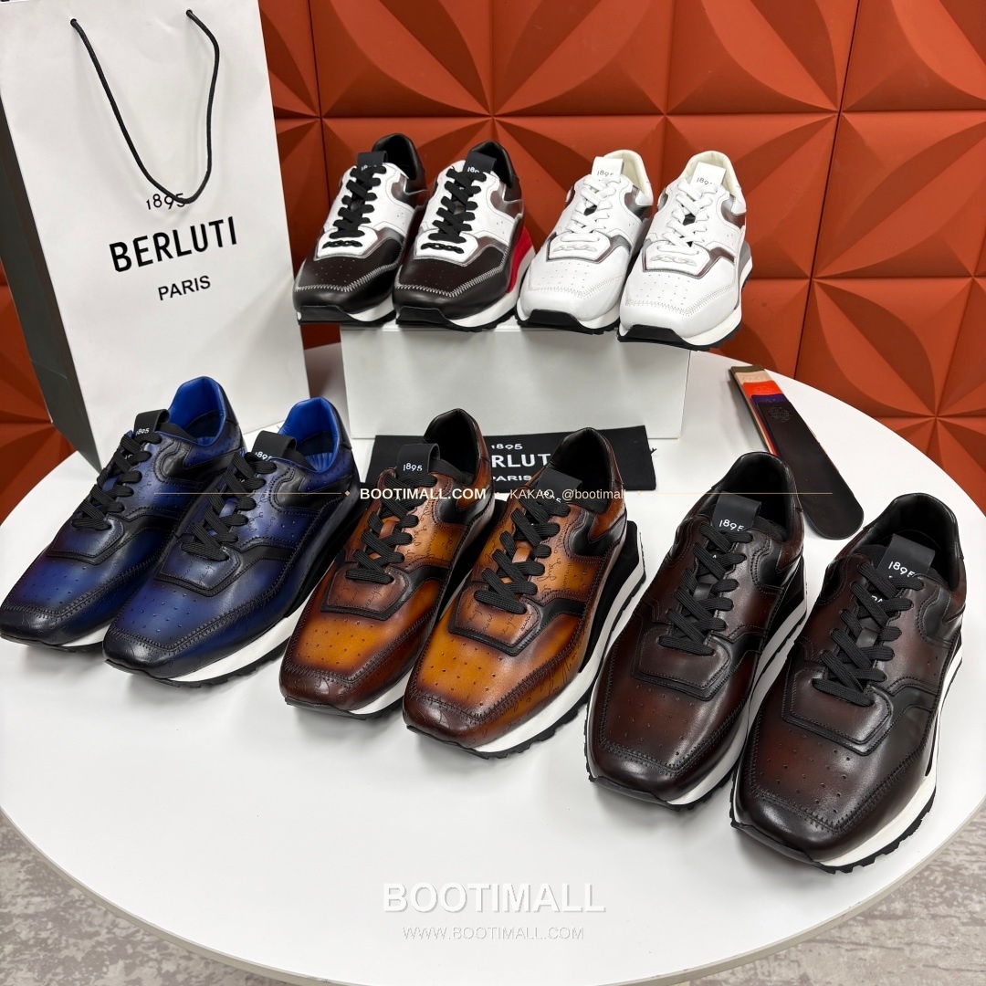 벨루티 플라이 송아지가죽 스크리토 패턴 볼드솔 스니커즈 Berluti Fly Calfskin Scritto Pattern Thick Sole Sneakers 4