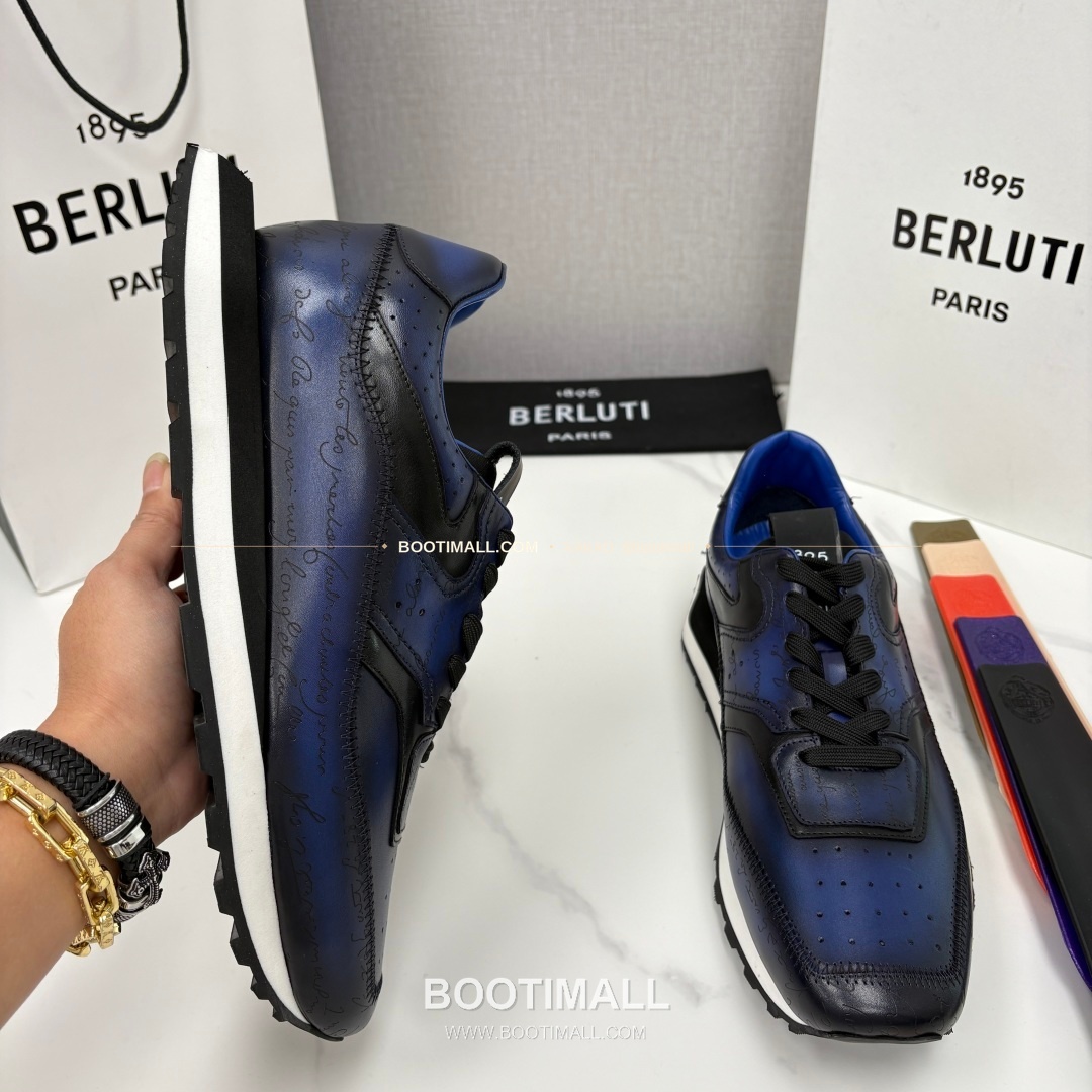 벨루티 플라이 송아지가죽 스크리토 패턴 볼드솔 스니커즈 Berluti Fly Calfskin Scritto Pattern Thick Sole Sneakers 13