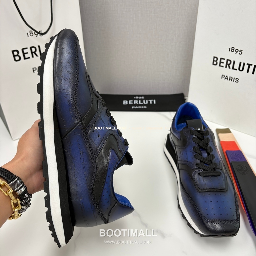 벨루티 플라이 송아지가죽 스크리토 패턴 볼드솔 스니커즈 Berluti Fly Calfskin Scritto Pattern Thick Sole Sneakers 15