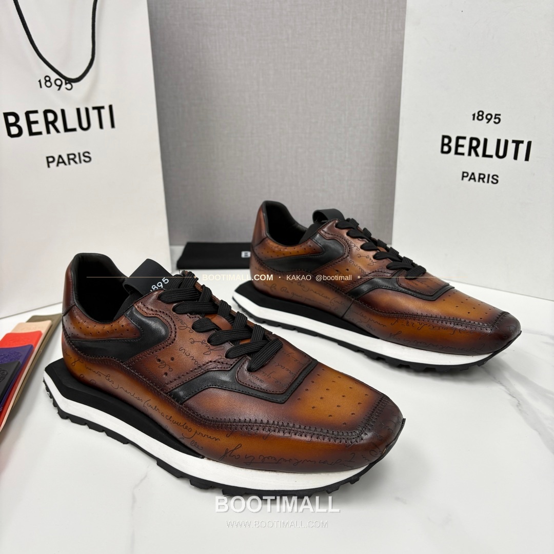 벨루티 플라이 송아지가죽 스크리토 패턴 볼드솔 스니커즈 Berluti Fly Calfskin Scritto Pattern Thick Sole Sneakers 2