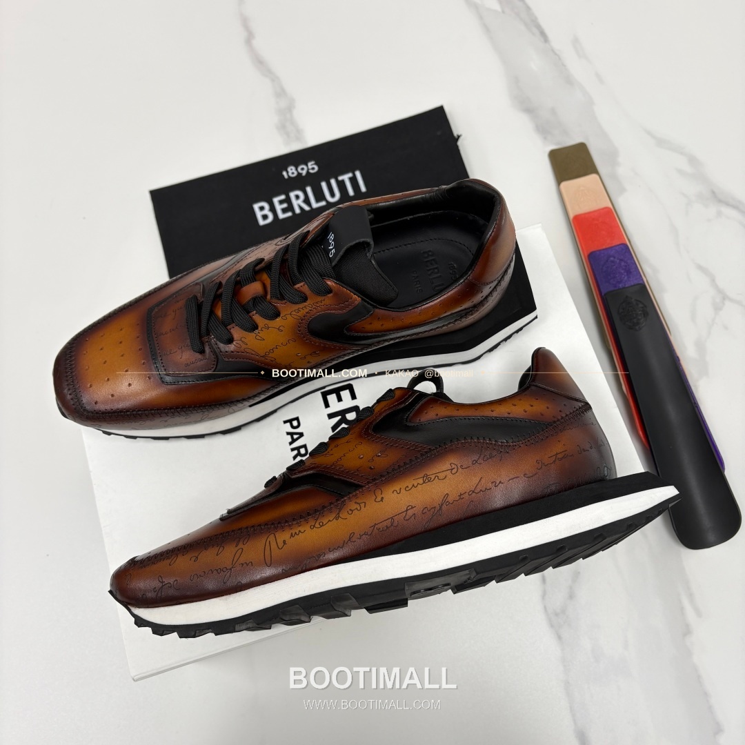 벨루티 플라이 송아지가죽 스크리토 패턴 볼드솔 스니커즈 Berluti Fly Calfskin Scritto Pattern Thick Sole Sneakers 3