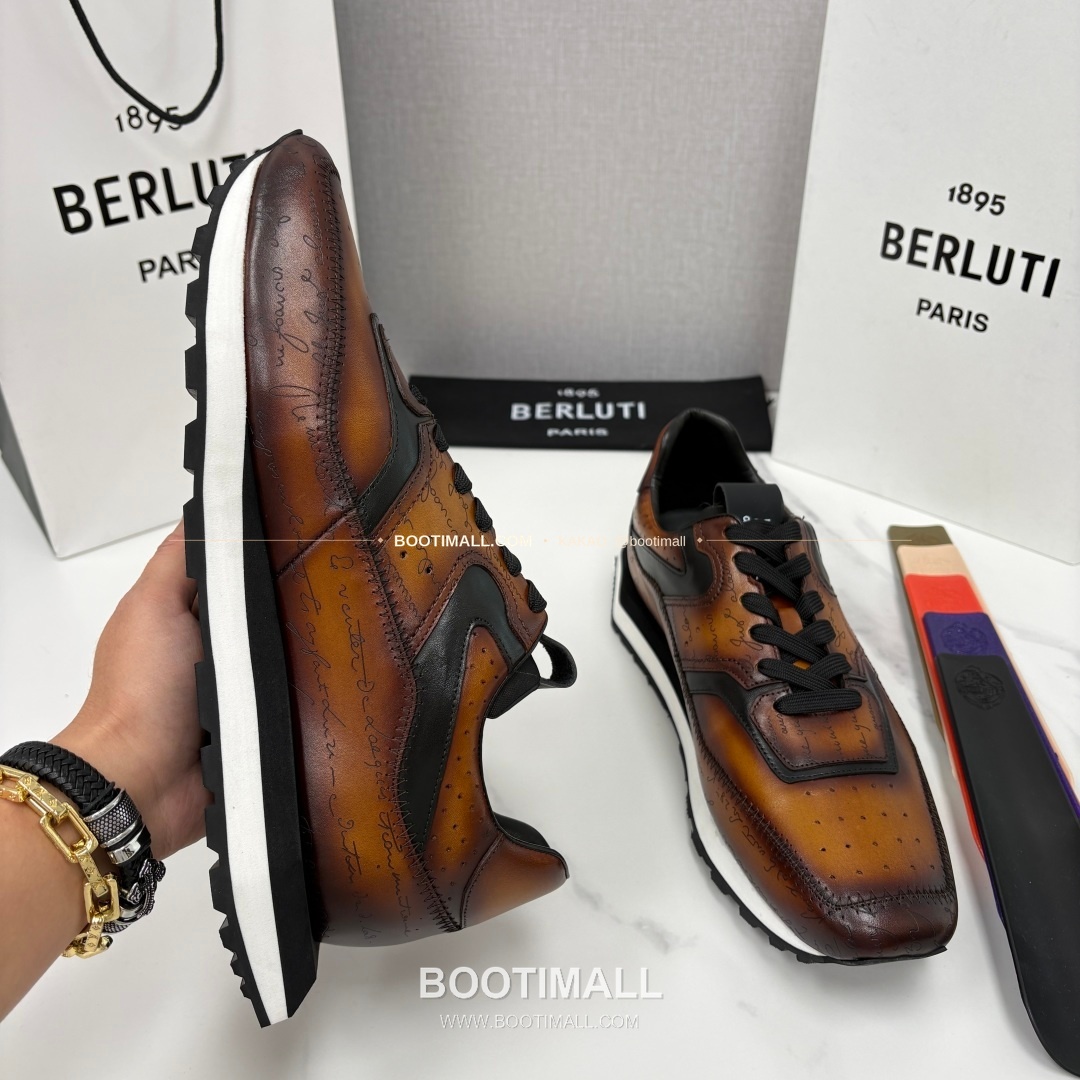 벨루티 플라이 송아지가죽 스크리토 패턴 볼드솔 스니커즈 Berluti Fly Calfskin Scritto Pattern Thick Sole Sneakers 6
