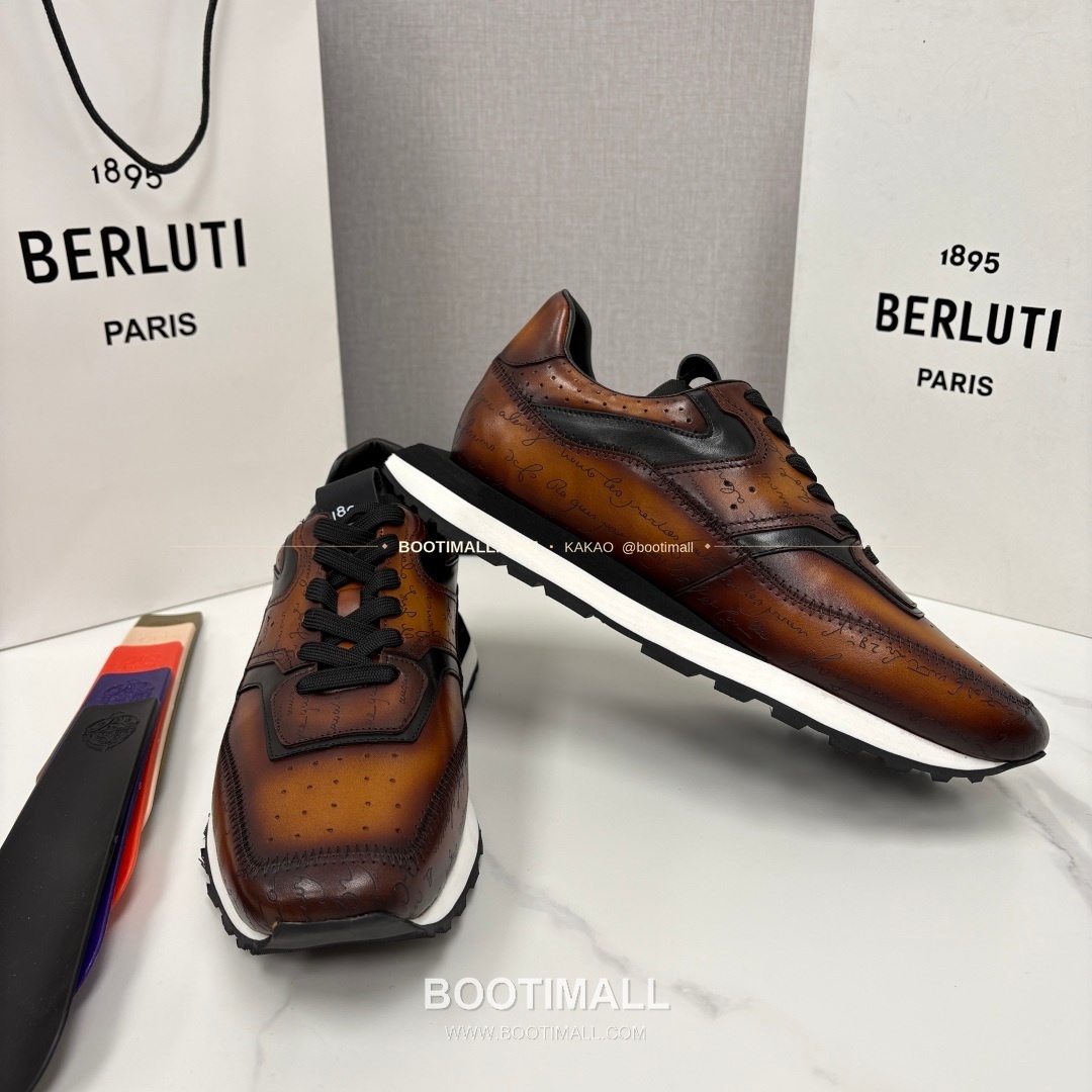 벨루티 플라이 송아지가죽 스크리토 패턴 볼드솔 스니커즈 Berluti Fly Calfskin Scritto Pattern Thick Sole Sneakers 7